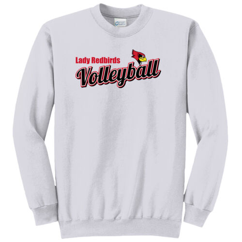 Fan of Mayo Lady Redbirds Volleyball Design 3 on a Port & Co ®  - Core Fleece Crewneck Sweatshirt Thumbnail