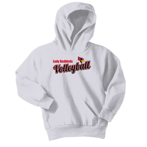 Fan of Mayo Lady Redbirds Volleyball Design 3 on a Port & Co ® - Youth Core Fleece Pullover Hooded Sweatshirt Thumbnail