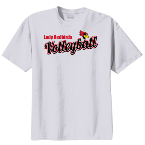 Fan of Mayo Lady Redbirds Volleyball Design 3 on a Port & Co ®  50/50 - Youth Core Blend Tee Thumbnail