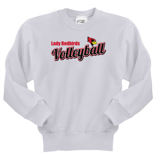 Fan of Mayo Lady Redbirds Volleyball Design 3 on a Port & Co ® - Youth Core Fleece Crewneck Sweatshirt Thumbnail