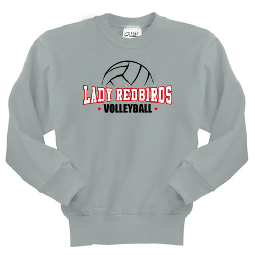 Fan of Mayo Lady Redbirds Volleyball Design 2 on a Port & Co ® - Youth Core Fleece Crewneck Sweatshirt Thumbnail